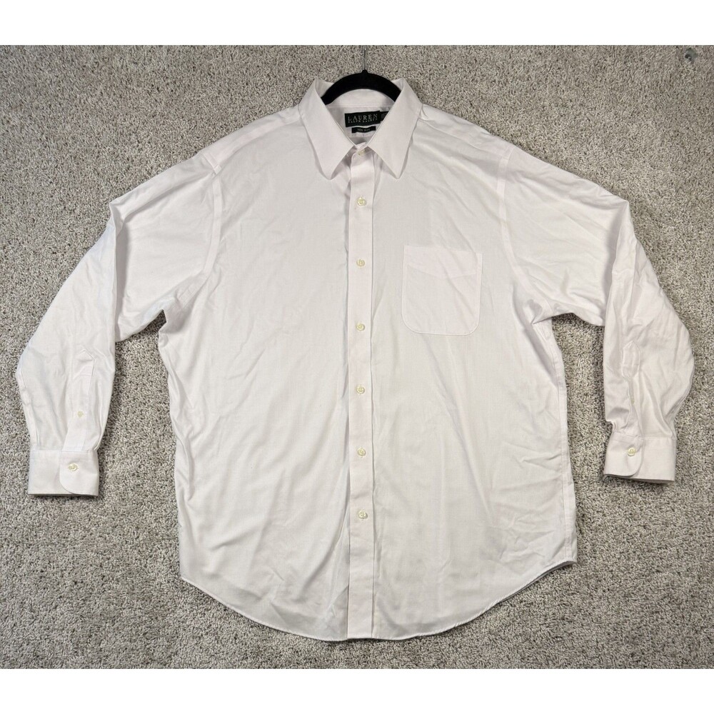 Lauren Ralph Lauren White Slim Fit Non Iron Dress Shirt Mens SIZE XL